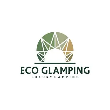 Glamping Dome Recreation Logo Vector Template. Creative Camping Glamping Do.. Stock Illustration
