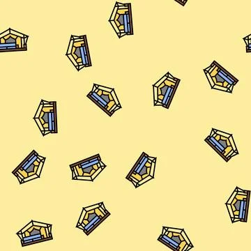 Glamping tent forest vector seamless pattern Illustrazione stock