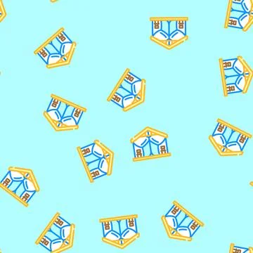 Glamping tent forest vector seamless pattern Stock Illustration