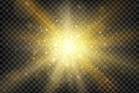 Glare big explosion realistic effect isolated on transparent background. Luxury Stock Illustration
