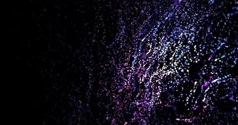 Glare flying multicolored glowing particles on a black background Stock Footage 73120503
