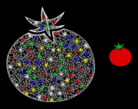 Glare Irregular Network Tomato Icon Illustrazione stock