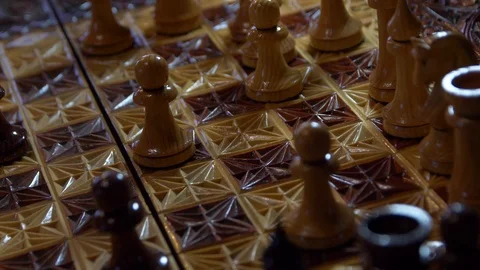 Glare of light in the chessboard patterns Stock Footage 87328500