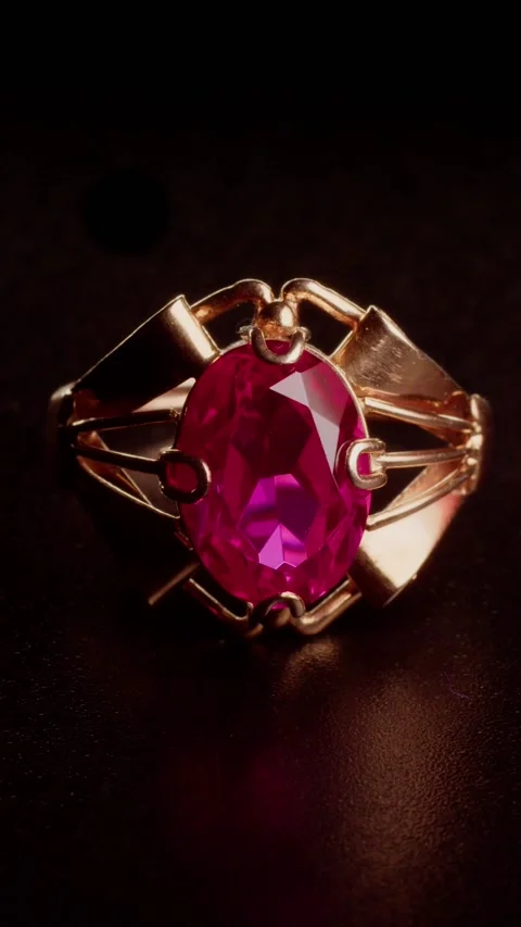 Glare of light on a gold ring with a red gem 動画素材 237701811