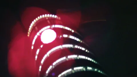 Glare from lights in the rain Stock Footage 104260392