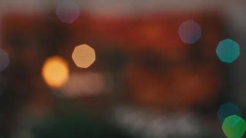 Glare of a Multi-colored Garland Out of Focus Stock Footage 229689913