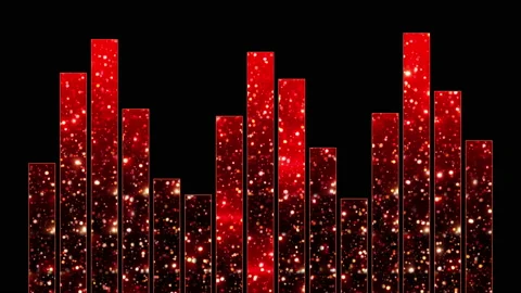Glare particles in the equalizer structure. Music background. Stock Footage 170114918