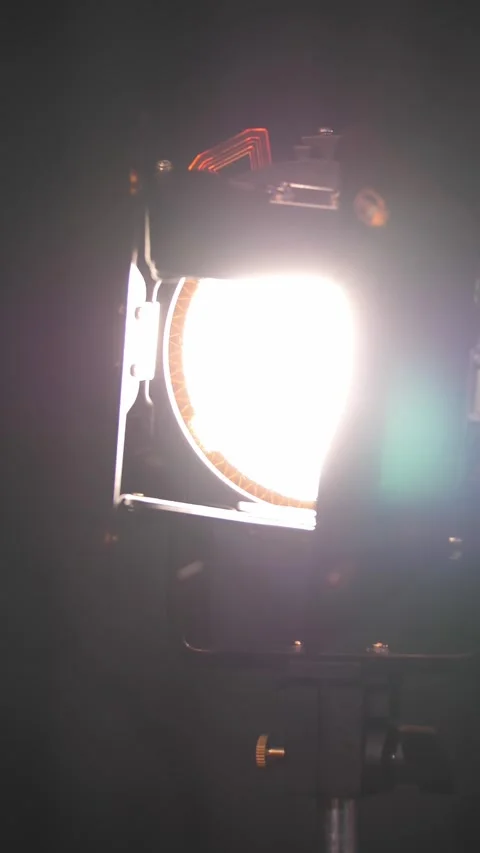 Glare from a professional studio lighting fixture. Stock Footage 306843467