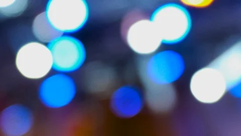 Glare spotlights scene in defocus Stock Footage 123582141
