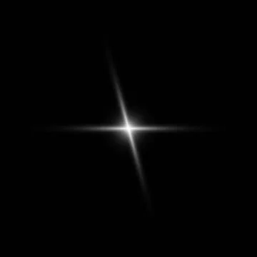 Glare star on black. Light flashes. Vector transparent elements with glow effect Stock Illustration
