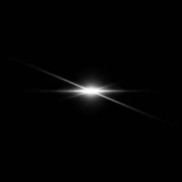 Glare star on black. Light flashes. Vector transparent elements with glow effect Illustrazione stock