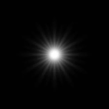 Glare star on black. Light flashes. Vector transparent elements with glow effect Stock Illustration