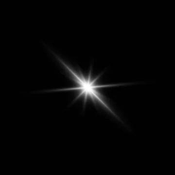 Glare star on black. Light flashes. Vector transparent elements with glow effect 스톡 일러스트