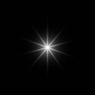 Glare star on black. Light flashes. Vector transparent elements with glow effect Stock Illustration