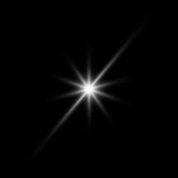 Glare star on black. Light flashes. Vector transparent elements with glow effect Stock Illustration
