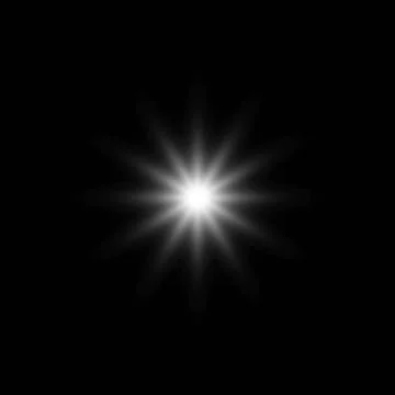 Glare star on black. Light flashes. Vector transparent elements with glow effect Stock Illustration