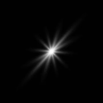 Glare star on black. Light flashes. Vector transparent elements with glow effect Stock Illustration