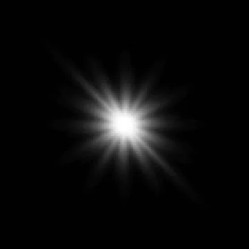 Glare star on black. Light flashes. Vector transparent elements with glow effect Stock Illustration