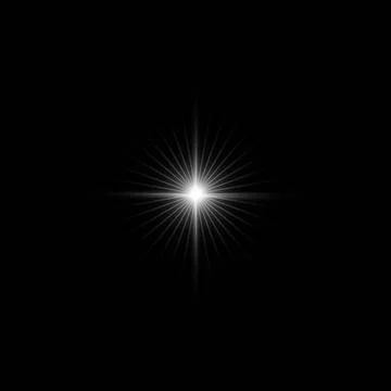 Glare star on black. Light flashes. Vector transparent elements with glow effect Stock Illustration