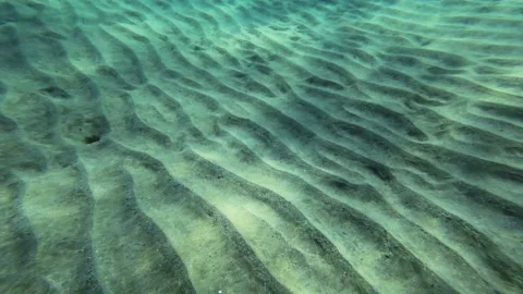 The glare of the sun on the sandy seabed in shallow water Stock Footage 232487373