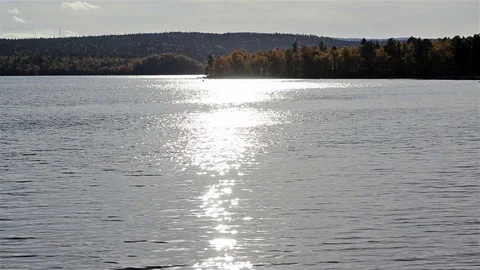 Glare of the sun on the water Stock Footage 80307623