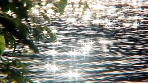 The glare from the sun on the waves. Stock Footage 88738486