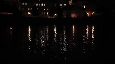 Glare on the water overnight Stock Footage 41316231