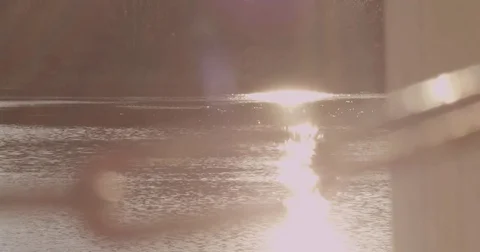 Glare on the water from the sun Stock Footage 75310323