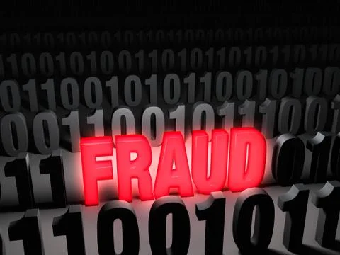 Glaring computer fraud Stock Illustration