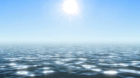 Glaring ocean under summer bright sun Stock Footage 103190614