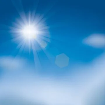 Glaring Sun In The Sky Stock Illustration