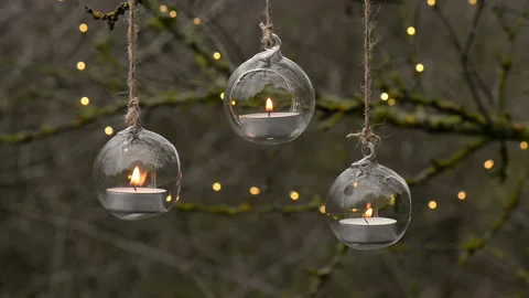 Glas candel laterns Stock Footage 139775536