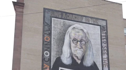 Glasgow - Billy Connolly Mural Stock Footage 143860059