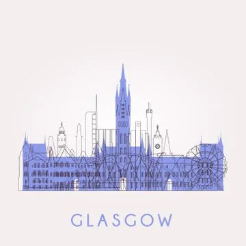 Glasgow (Black line) Stock Illustration