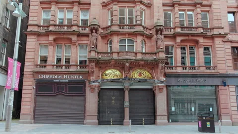 Glasgow city centre, closed Argyll Arcade during Covid 19 lockdown Stock Footage 135262852