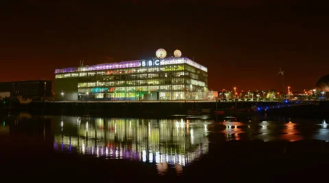 Glasgow city river clyde BBC timelapse Stock Footage 32165556