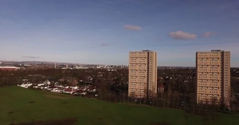 Glasgow with High Flats Stock Footage 76392215