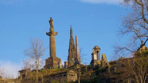 The Glasgow Necropolis.  Stock Photos