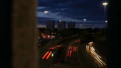 Glasgow Night - Charing X Stock Footage 91023998