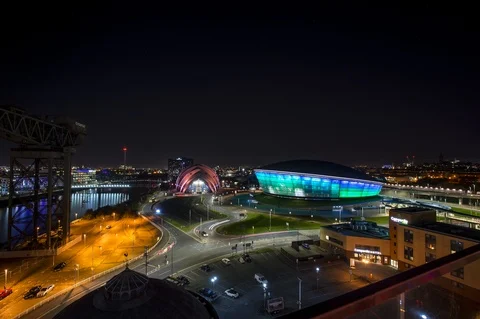 Glasgow at night Video stock 99990574