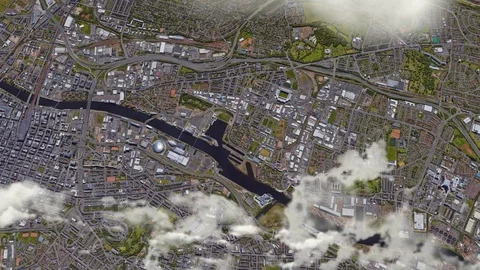 Glasgow Overhead Transition Stock-Footage 86378247