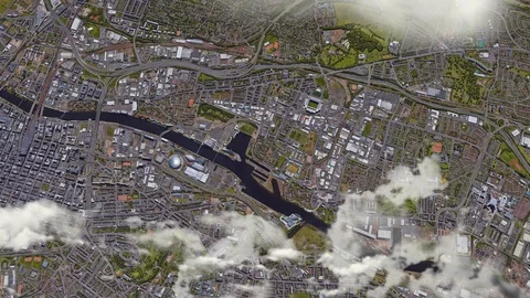 Glasgow Overhead Wide Shot Stock-Footage 86377918