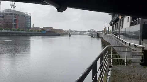 Glasgow River Clyde on an overcast day Stock Footage 146242058