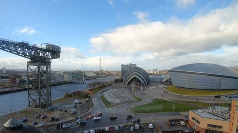 Glasgow River Clyde timelapse Video stock 109641214