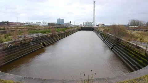 Glasgow Science Centre from Graving docks, Govan Stock Footage 170778733
