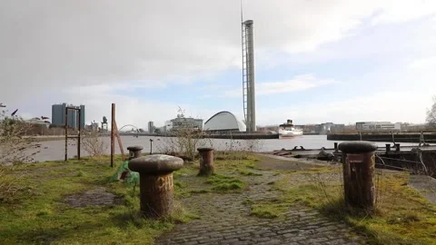 Glasgow Science Centre from Graving docks, Govan Stock Footage 170778749