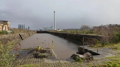 Glasgow Science Centre from Graving docks, Govan Stock Footage 170778759