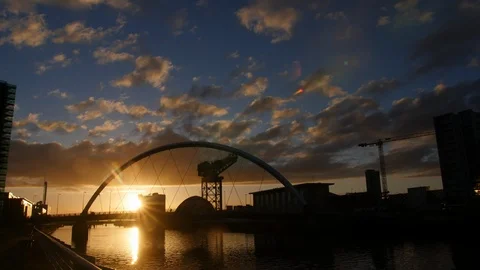Glasgow Squinty Bridge Stock Footage 91024351