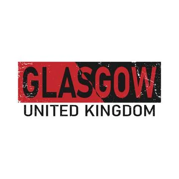 Glasgow, text design. Typography poster. Usable as background. Stock Illustration