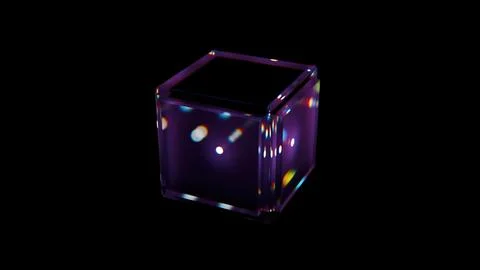 Glass 3d cube Stock Illustration